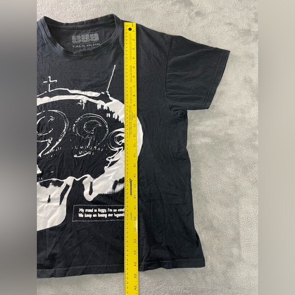 999 Black Skull Crew T Shirt Size Large Short Used - Picture 12 of 12
